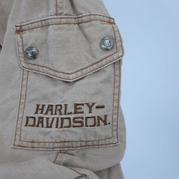 Harley-Davidson Cotton Utilitarian Crago High-rise Capri Moto Pants Tan Size 8 - Picture 8 of 16